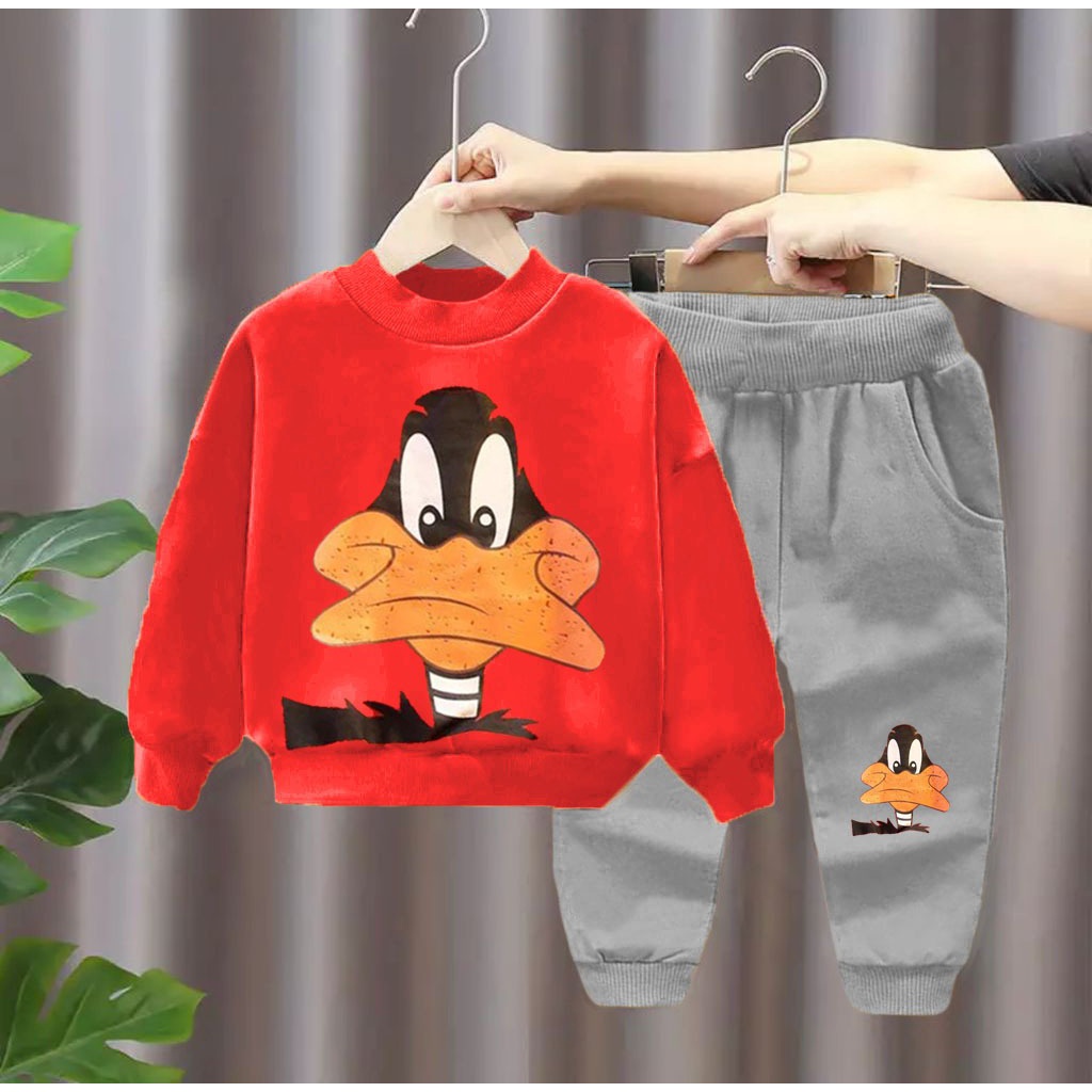 SETELAN SWEATER ANAK SWEATER DONALL DUCK 1-5 TAHUN SETELAN ANAK LAKI LAKI SETELAN ANAK PEREMPUAN