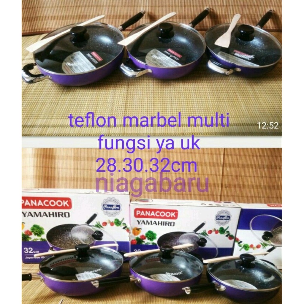 Pandadar Panci Gagang Satu Wajan Wok Pan Panacook Yamahiro 30cm