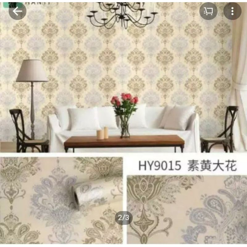 WALLPAPER DINDING MOTIF BATIK COKLAT