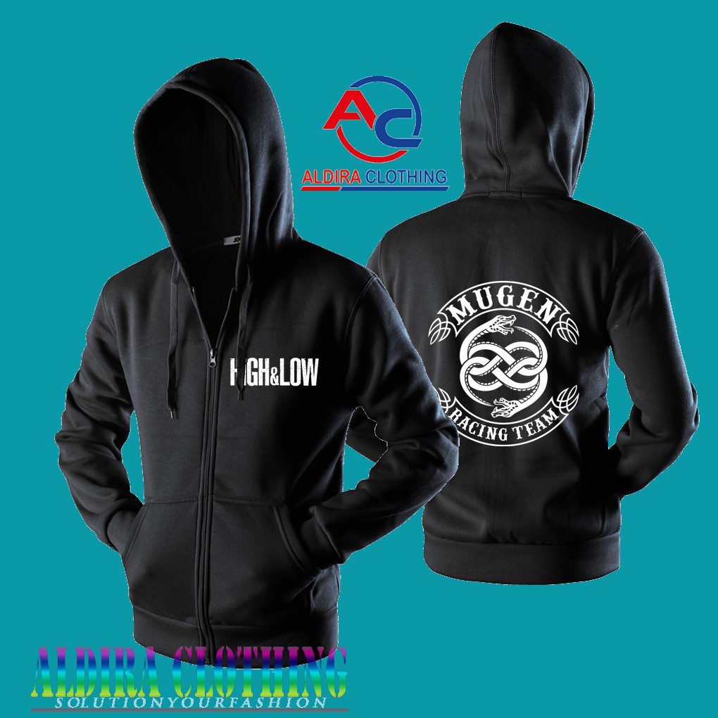 jaket Hoodie Zipper Mugen Racing Team high and low