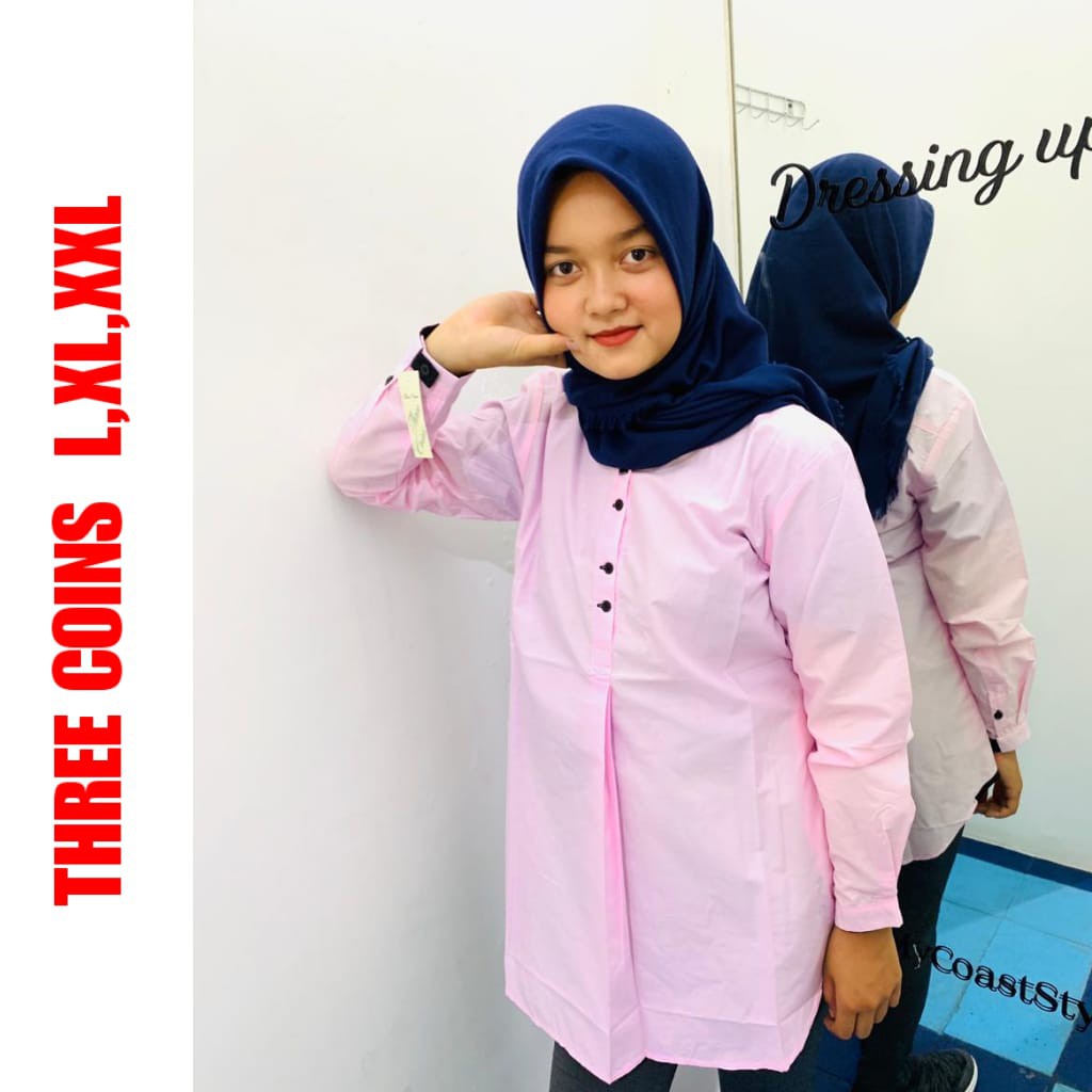 tunik ori three coins pink