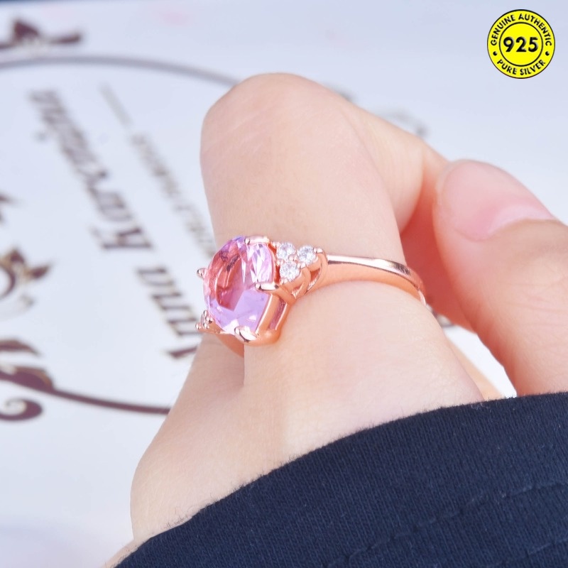 Cincin Berlian Warna Rose Gold Model Water Drop Pear