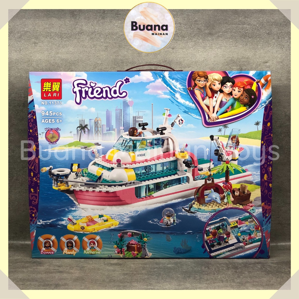 BRICKS LARI FRIEND RESCUE CRUISE SHIP BRICK MAINAN EDUKASI ANAK BLOCK CEWE KAPAL PENYELAMAT SAFE BOAT FRIENDS 11373