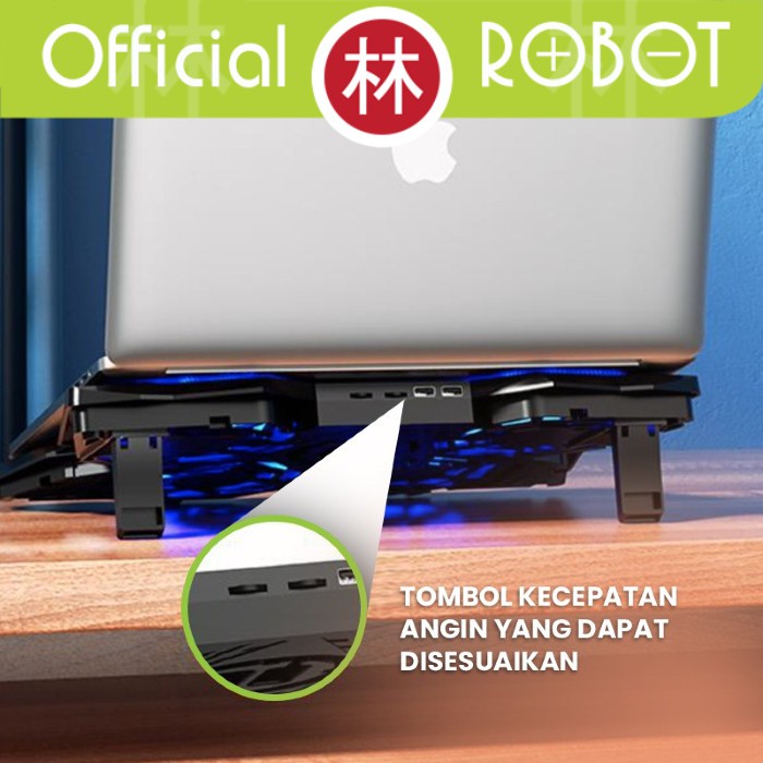 Robot RT-LCS02 Portable Laptop Cooling Pad Stand 4 Fan &amp; Dual USB Port