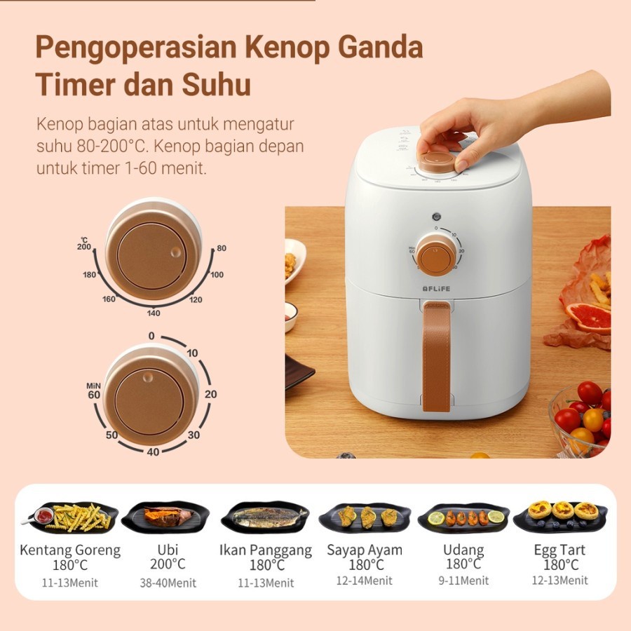 Flife Mesin penggoreng tanpa minyak Air Fryer FC-14AF01 3 Liter