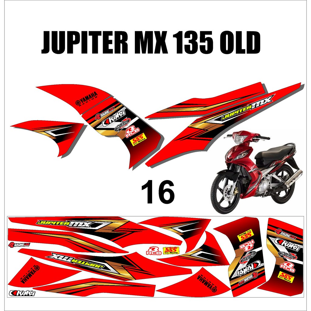Sticker Striping Lis Variasi Jupiter MX 135 Old / Lama 2005 - 2009 Desain LS-16