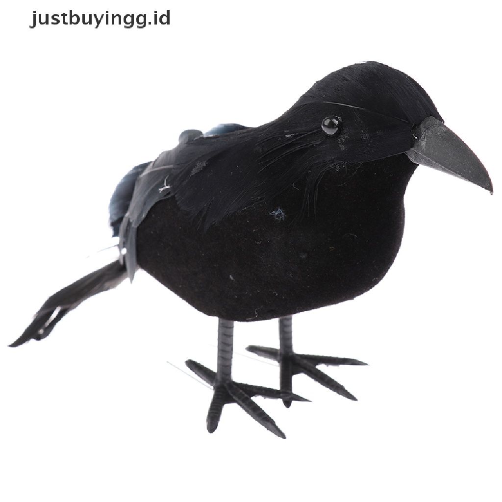 (Justbuyingg.Id) Burung Gagak Hitam Realistis Untuk Dekorasi Halloween