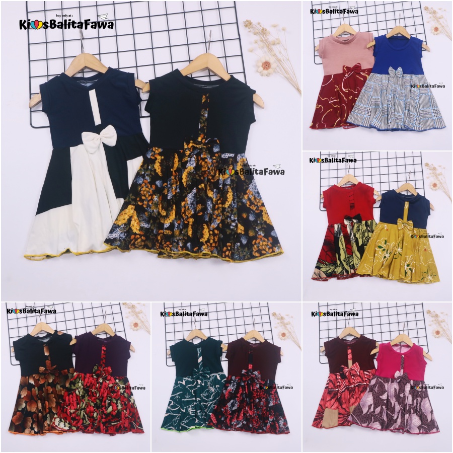 Dress Lala size Bayi - 9 Tahun / Dress Anak Perempuan Cewek Dres Batik Murah Casual Yukensi