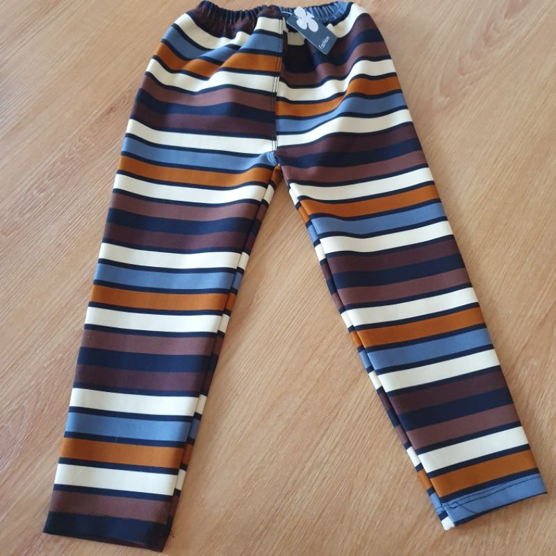 Celana panjang anak perempuan motif salur Celana santai