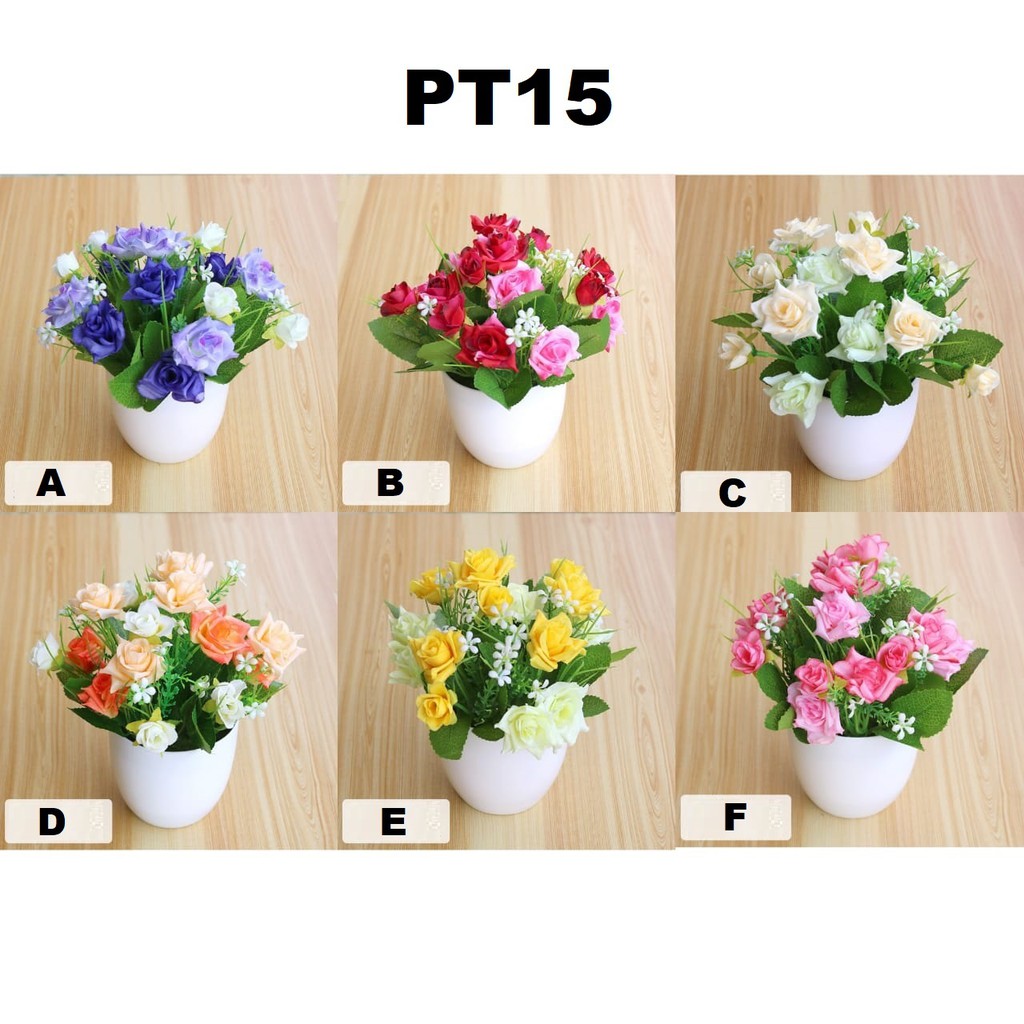 Retaily PT13 PT14 PT15 PT16 Pot Tanaman Hias Bunga Hias Plastik Ornamen Pot Bongsai Artificial Flower Decoration