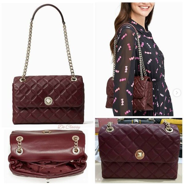 Tas KS Natalia medium flap shoulder bag cherrywood sz 26x17x9cm