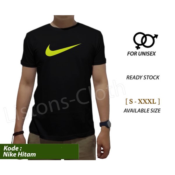 DI JUAL KAOS NIKE LOGO HITAM BAJU DISTRO BRANDED TSHIRT SPORT KEREN