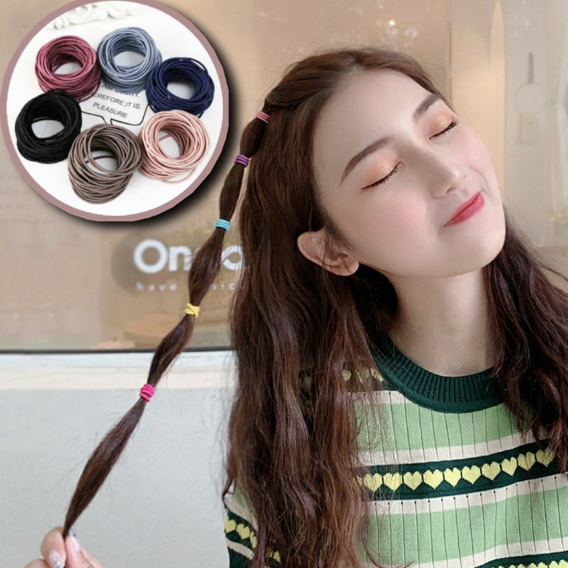 Ecer ! Ikat Rambut Ponytail Korea / Karet Rambut / Kuncir Rambut Warna Warni-2