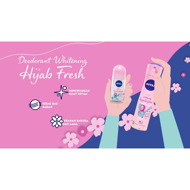 Nivea Deodorant Whitening Hijab 25ml/50ml