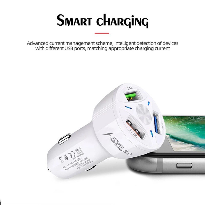 CAR CHARGER/CHARGER MOBIL 7A 3USB Qualcomm 3.0 Fast Charging