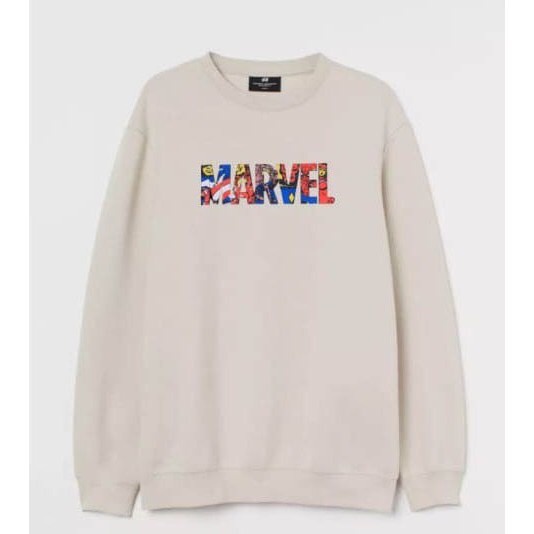 CREWNECK MARVEL CREAM - SWEATSHIRT H&amp;M FULLTAG PREMIUM ORIGINAL