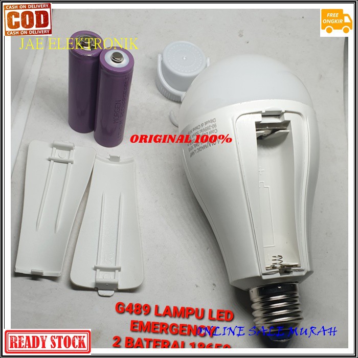 G489 LAMPU EMERGENCY ORIGINAL G489 EMERGENSI EMERGENCI LED DARURAT BATERAI CAS 18650 MAGIC LAMP MORGEN BOHLAM SINAR TERANG G489  16 Watt -ramah lingkungan, tanpa merkuri dan bebas radiasi sinar ultra violet -desain yang elegan,cover bagian atas yang tahan