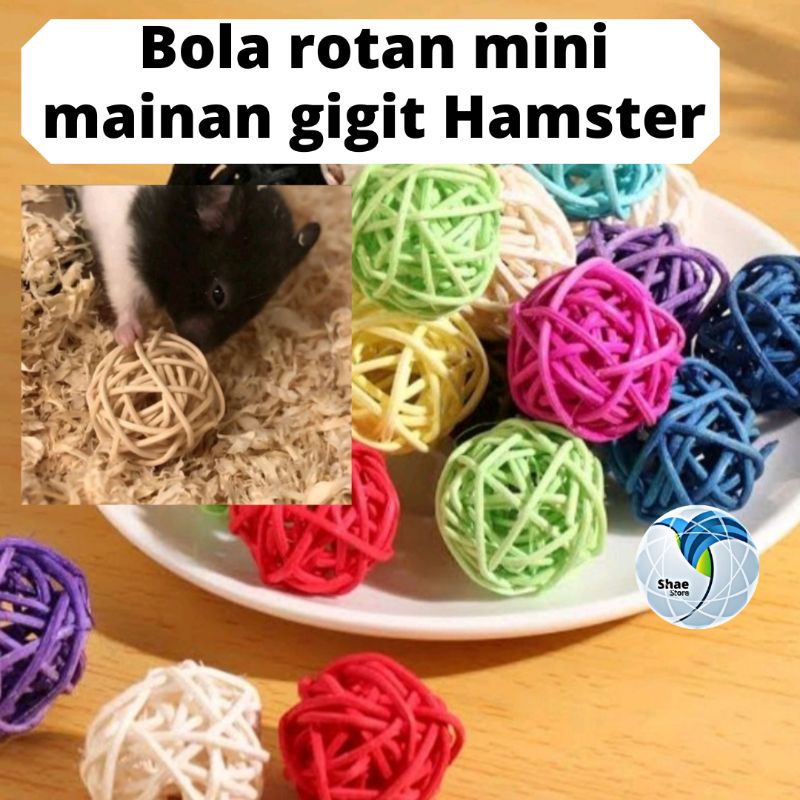 Bola Rotan Mini/Rattan Ball Mainan gigit Mainan hamster Kucing Kelinci Sugar Glider