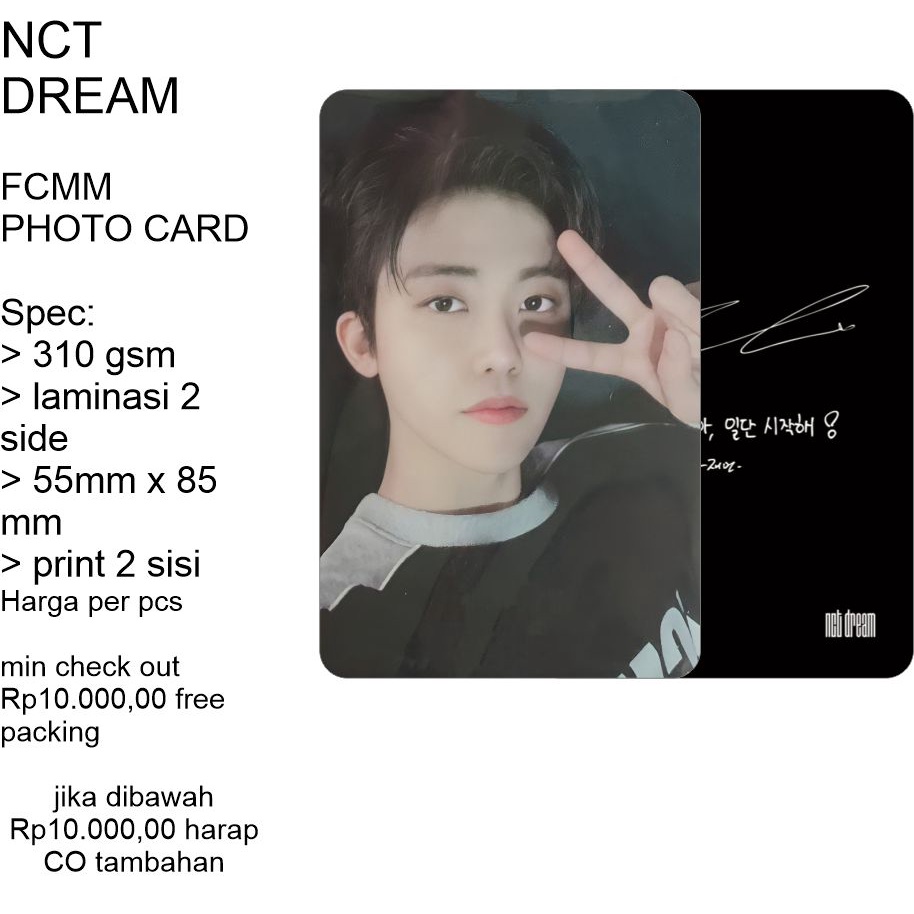 photocard unofficial nct dream dreamis blackver.