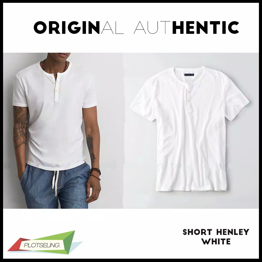 Kaos Polos Oblong HENLEY Pria Lengan Pendek IMPORT COTTON PREMIUM QUALITY - SHORT HENLEY ORIGINAL