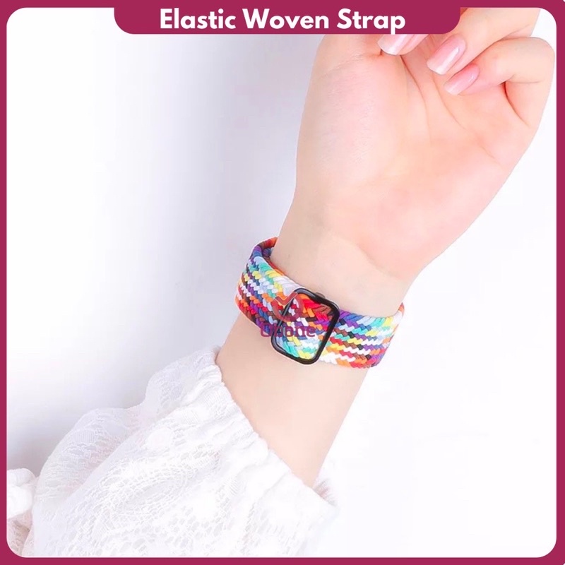 JKT strap untuk watch series 1 2 3 4 5 6 7 8 T500 T55 HW22 W26 IWO iwatch 38mm 40mm 41mm 42mm 44mm 45mm Nylon Adjustable Elastic Belt Bracelet Metal Buckle Braided
