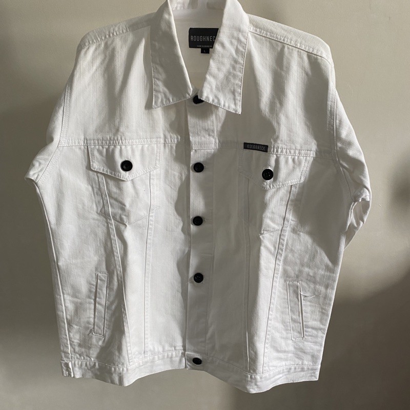 Jaket Denim Jeans Putih Roughneck