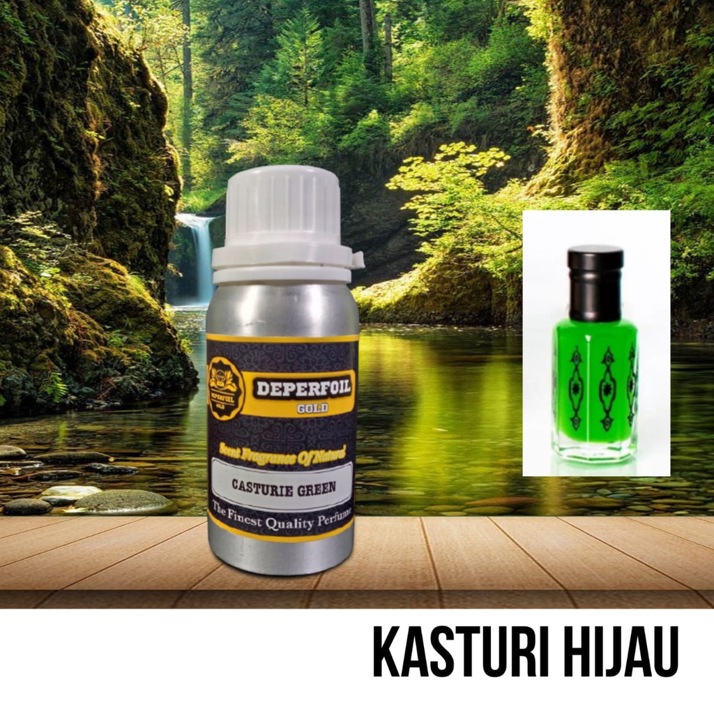 parfum kasturi hijau 100ml kemasan segel by deperfoil gold