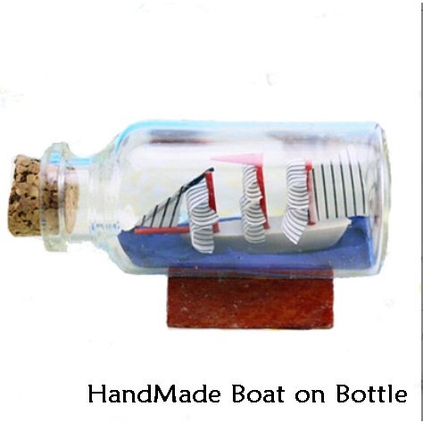 Miniatur HomeMade Boat On Bottle Hiasan Pajangan Kado Unik