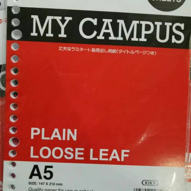 

Kertas loose leaf A5 polos KIKY untuk binder 20 ring