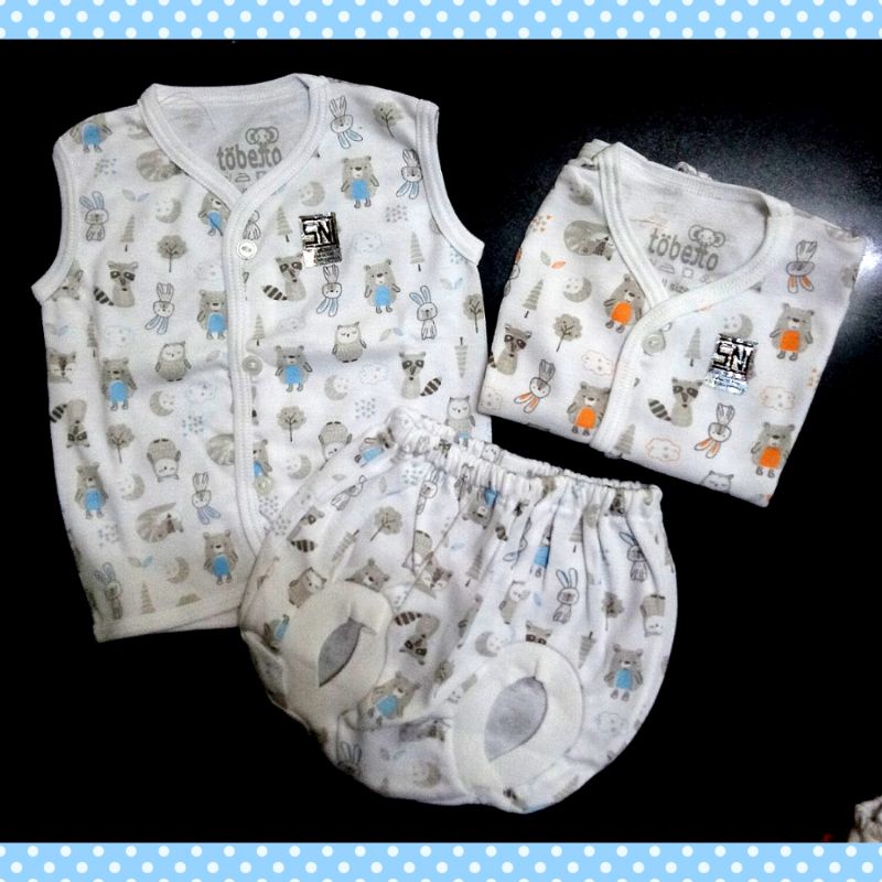 Setelan baju bayi buntung/kutung jungle NB Tobetto