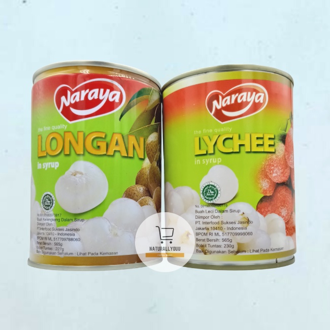 Naraya Longan atau Naraya Lychee Buah Kelengkeng / Leci dalam sirup 565gram