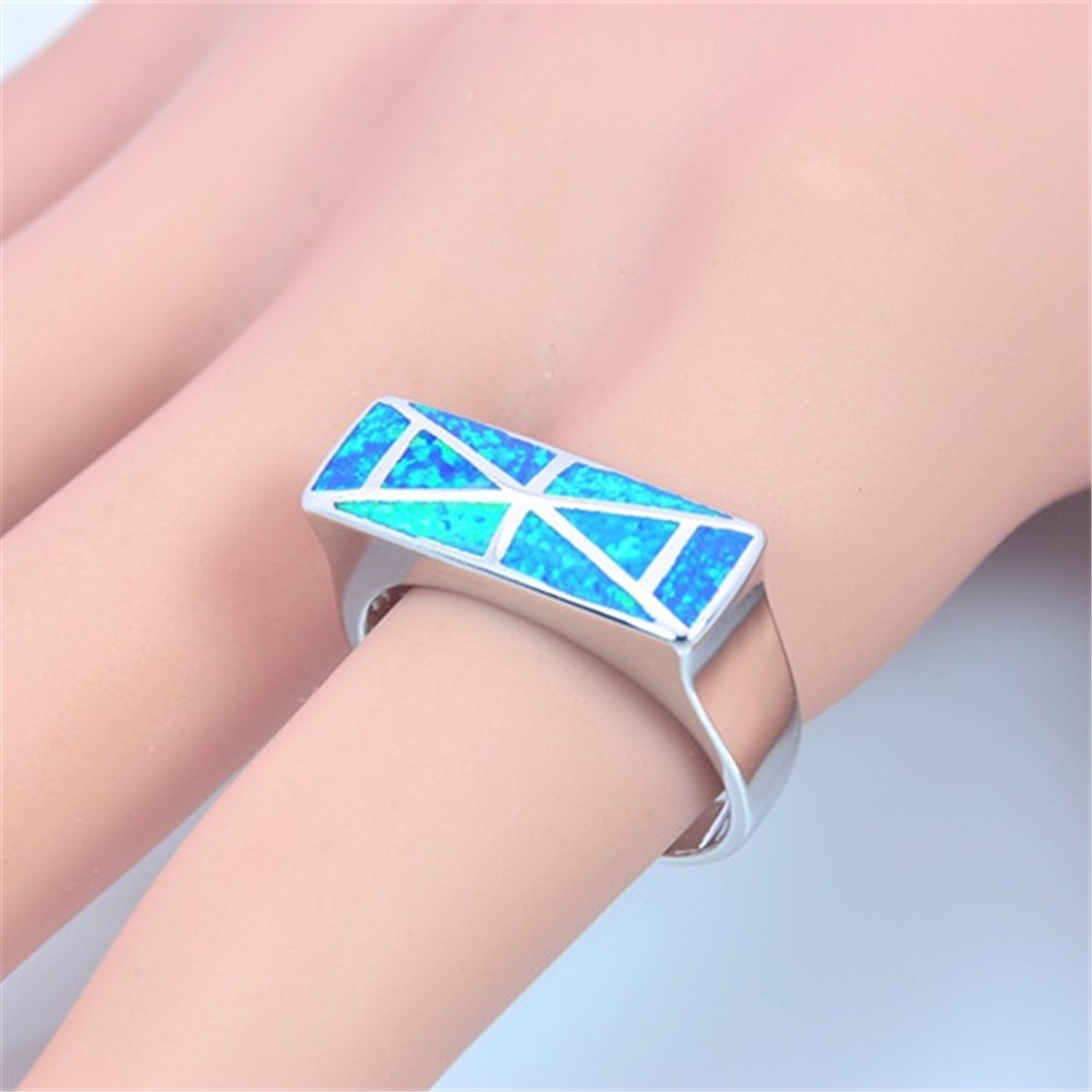 New blue double A opal fashion ladies zircon ring