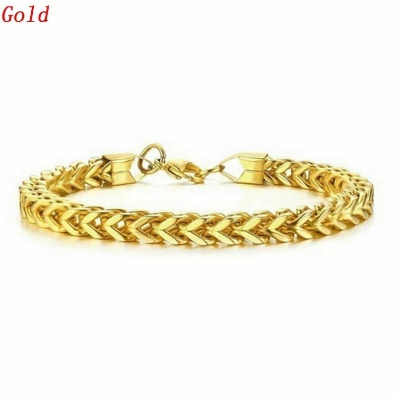 Stainless Steel Chain Buckle Bracelet Men Fashion Jewelry