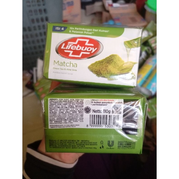 Lifebuoy sabun batang paket 4x 110g (lemon fresh/mild care/total 10)