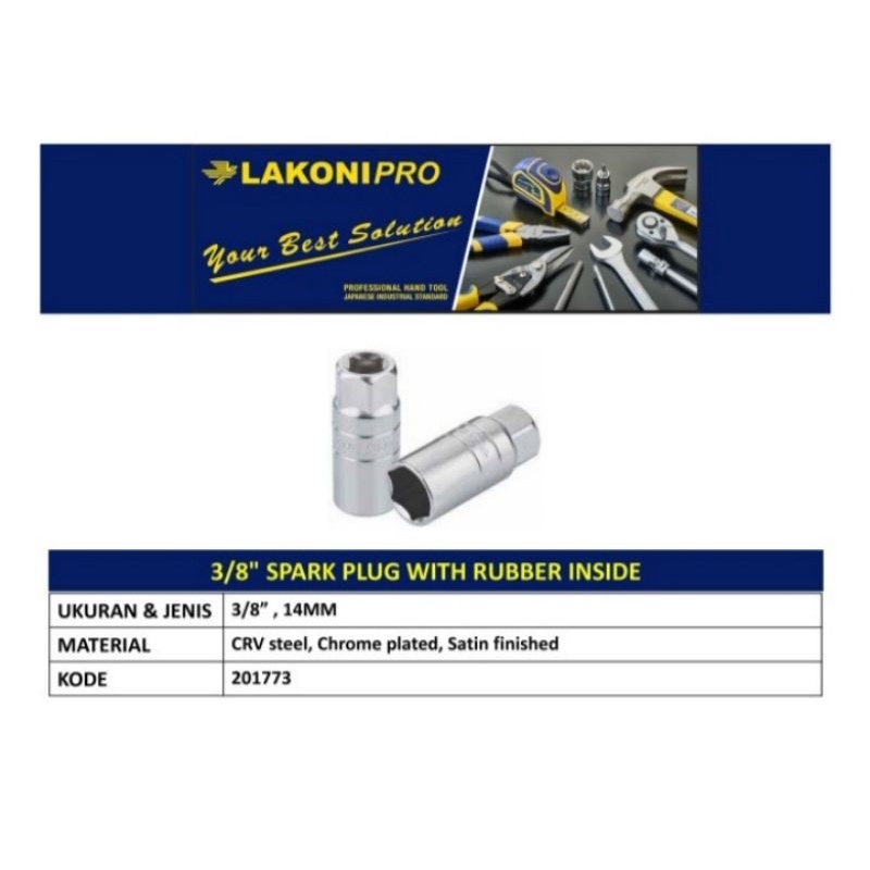 KUNCI BUSI SOCK 3/8 SPARK PLUG 14 MM MATA SOCK BUSI 14 MM