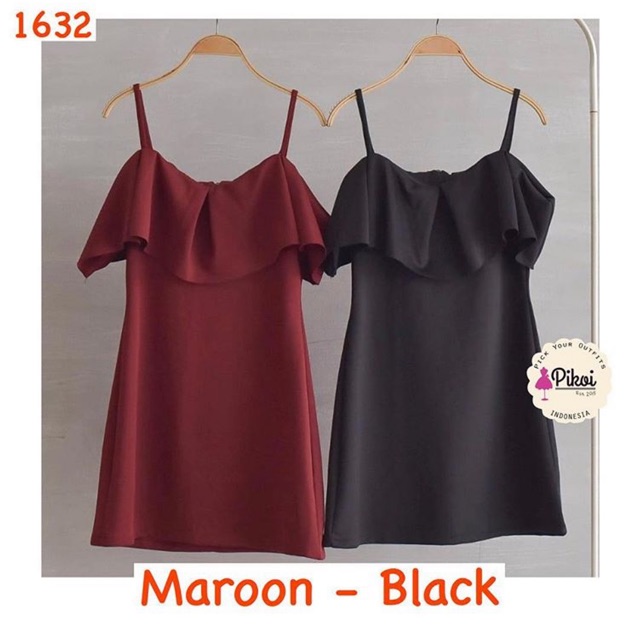 Dress hitam tali / dress merah sexy / dress scuba dinner / dress korea polos pantai wanita / 1632