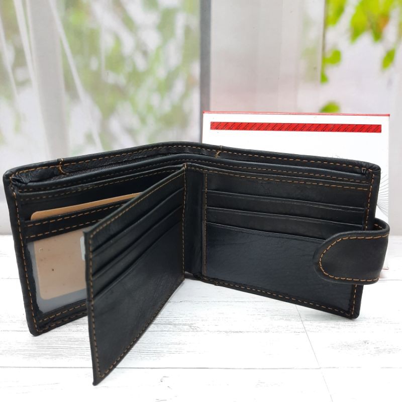 Dompet Kulit Augustine Variasi Kancing A604. Dompet pria kulit sapi asli