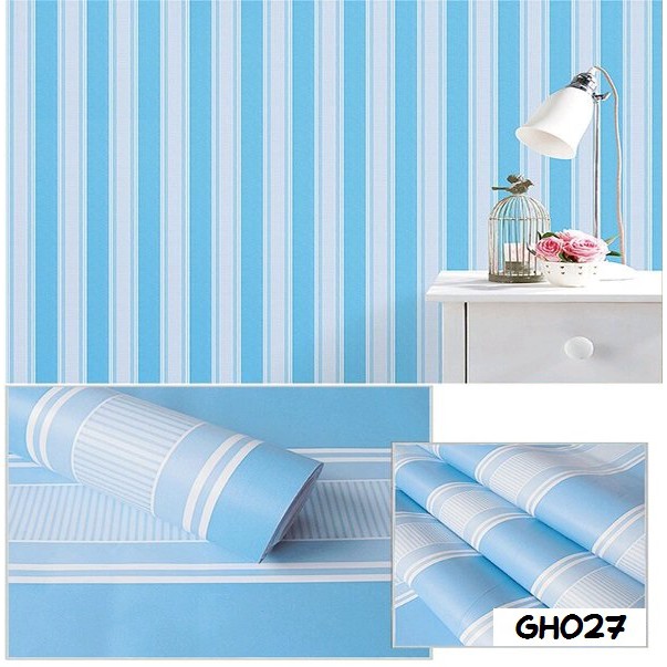 Wallpaper Dinding Motif Salur Biru