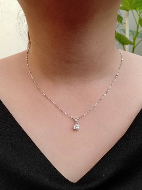 Kalung jedar + liontin daisy solitaire mp S925 / perhiasan perak 925 berlapis emas