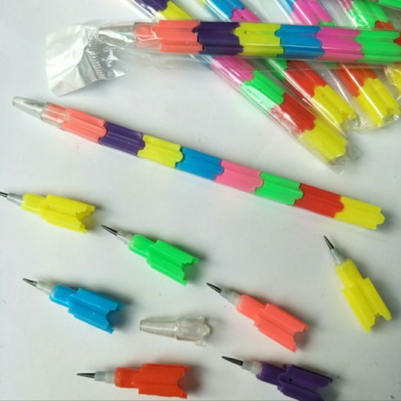 

Pensil Susun Rainbow Alat Tulis Suvenir Goodiebag Anak Pinsil Jadul Murah