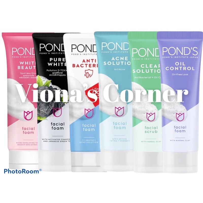 Pond’s Ponds Pons Facial Foam White Beauty/Pure/Anti bacterial/Clear/Acne Solution/Oil Control 100/5