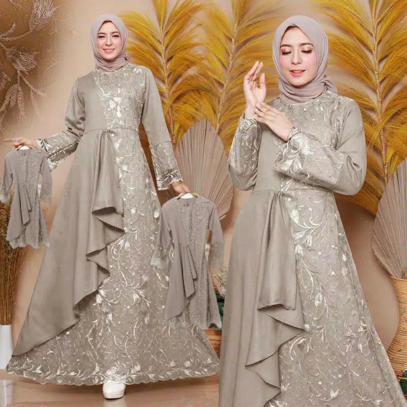 (GAMIS TERBARU 2021)DRESS GAMIS BRUKAT TILE/DRESS KONDANGAN ANAK PEREMPUAN/SIZE XS,S,M,L,XL