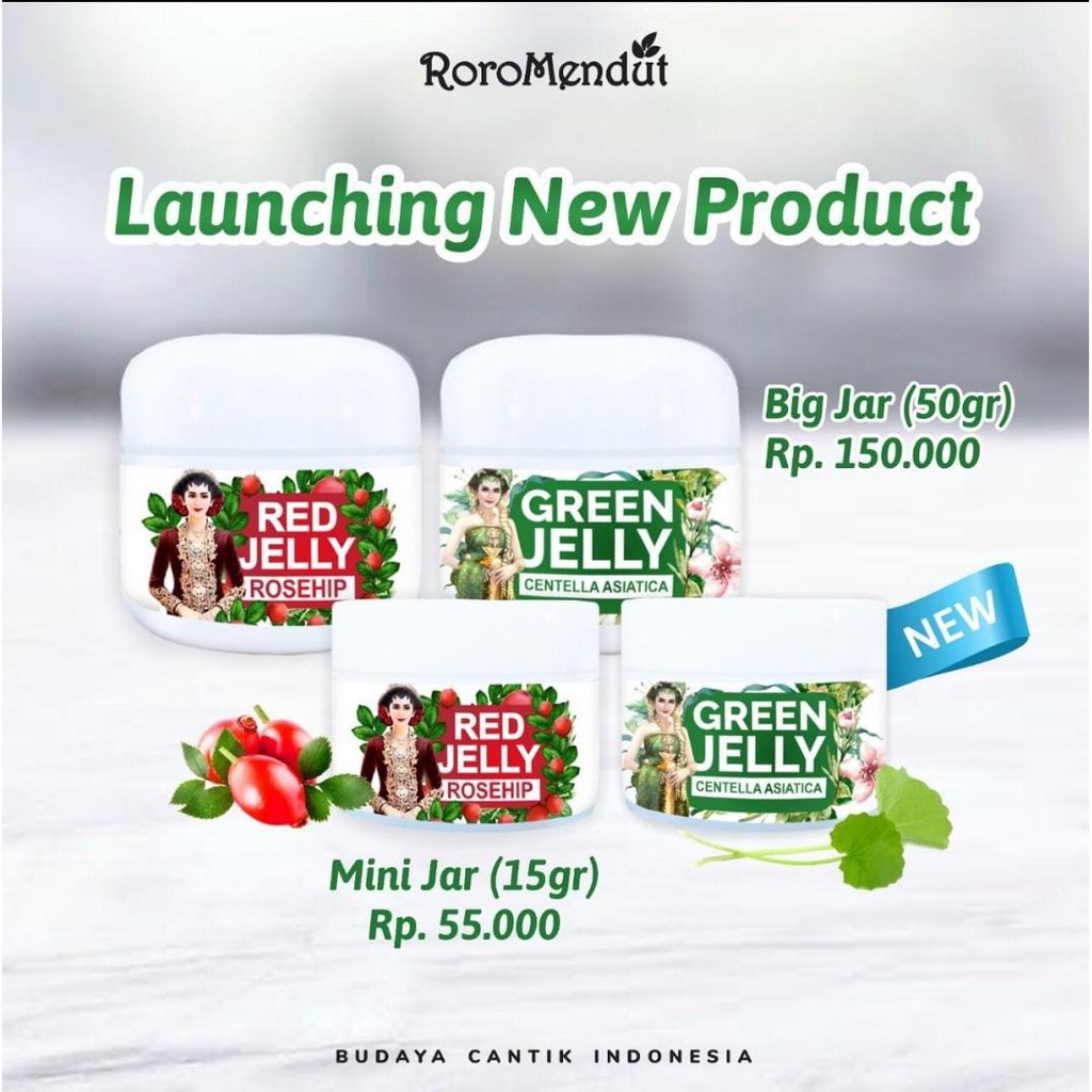 Roro Mendut Red Green Jelly Sleeping Mask Anti Aging Anti Agne size 15gr / 50gr