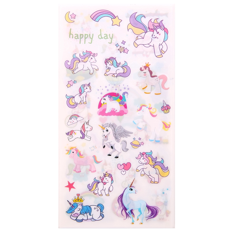 6 Lembar Stiker Motif Kartun Unicorn Lucu Untuk Dekorasi Handbook