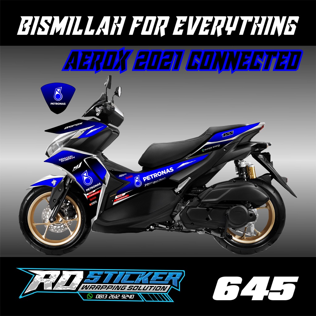 Striping Motor Variasi List Stiker YAMAHA Aerox 155 New 2021 Connected Desain Terbaik PETRONAS strip