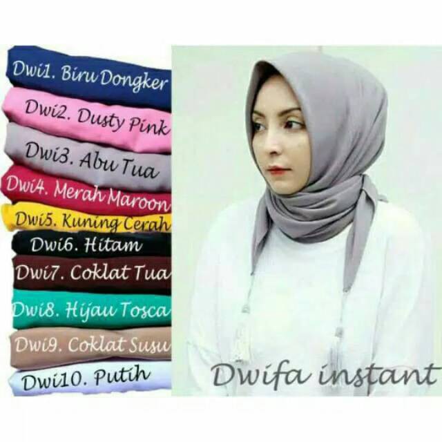 JILBAB HIJAB DWIFA INSTANT TERLARIS TERMURAH KUNCIR BUBBLE CREP