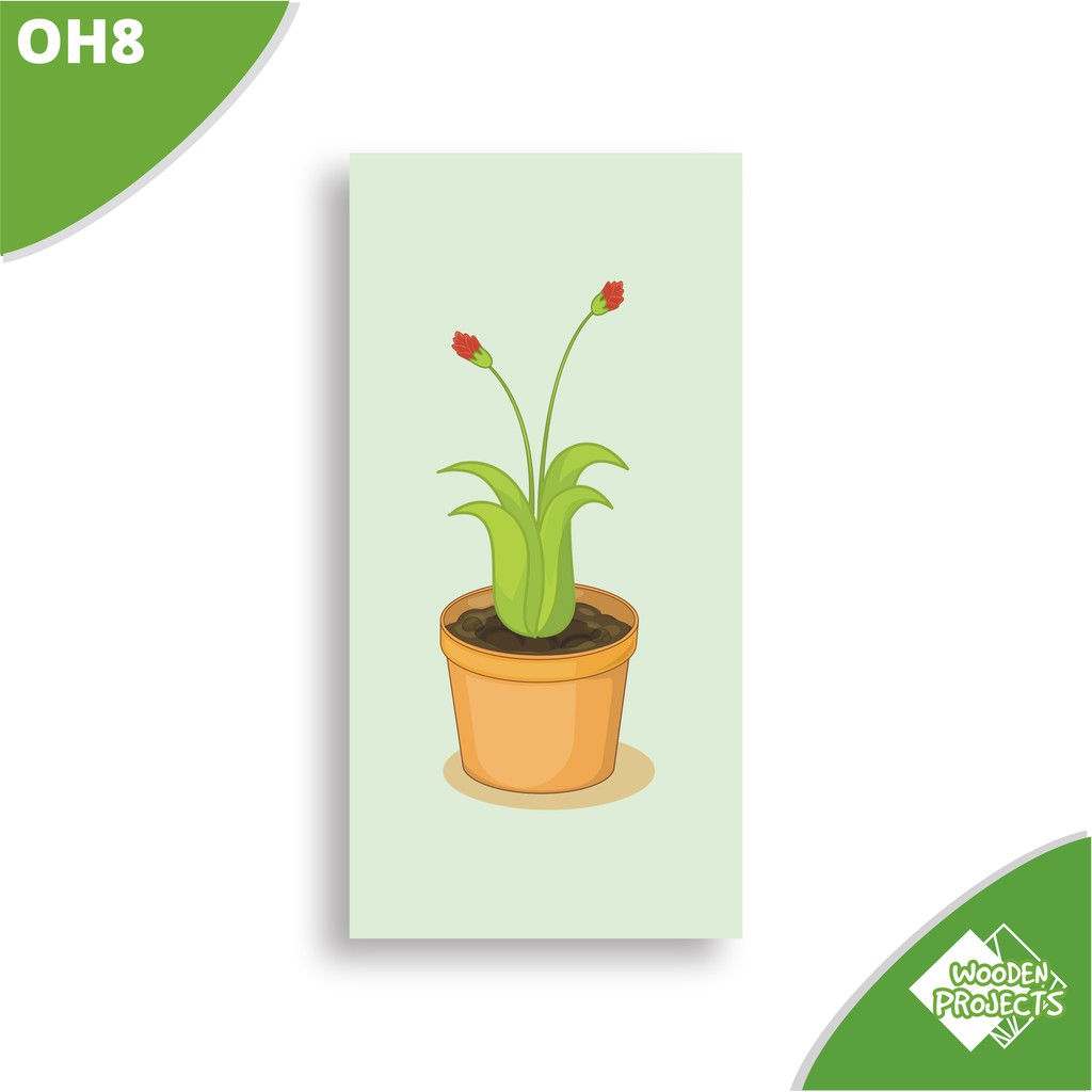 Wooden Projects Wall Decor Hiasan Dinding Ornament Tropical Pot
