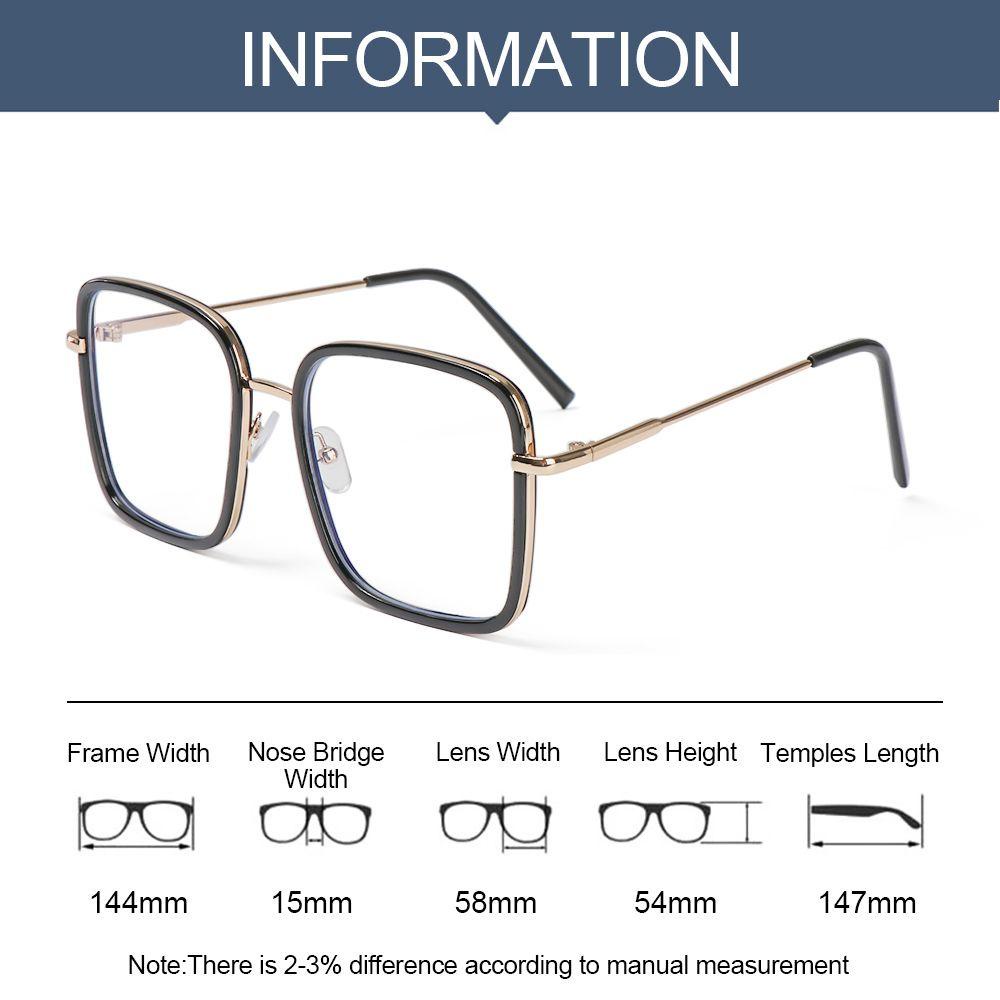 Populer Kacamata Anti Cahaya Biru Cermin Datar Transparan Anti-Cahaya Biru Metal Frame Eyeglasses