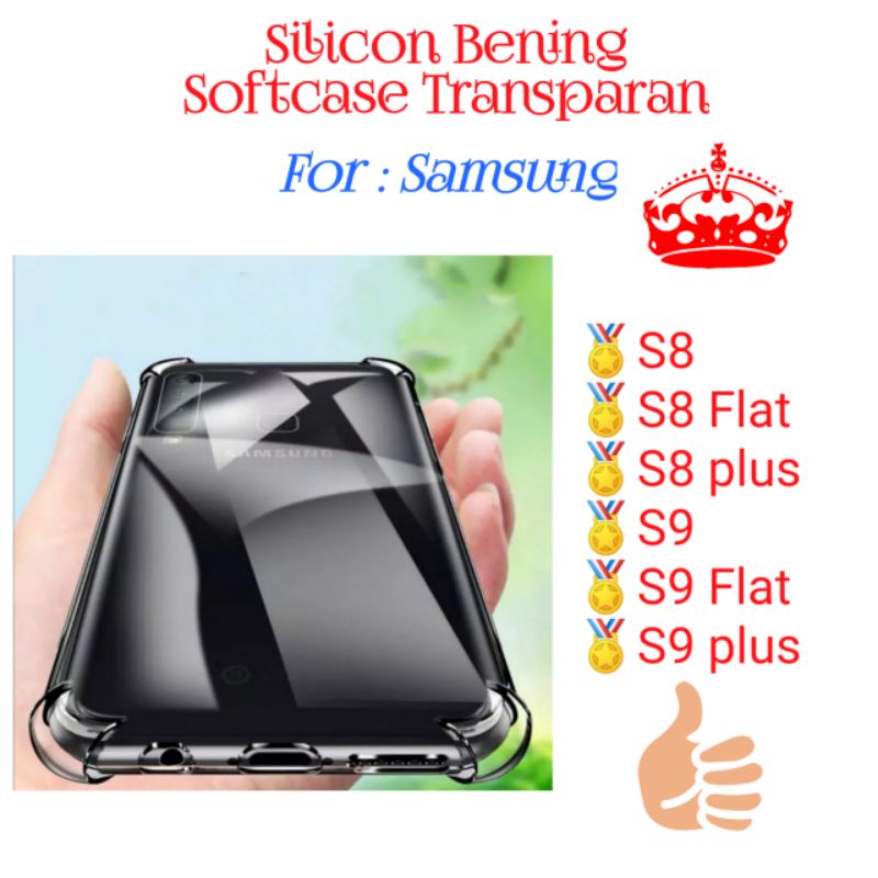 Case Samsung S8 S8Plus S9 S9Plus Plus Flat Silicon Softcase Bening Transparan Casing Cover Silikon