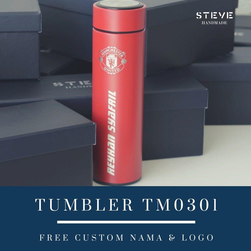 Botol minum stainless termos vacuum tumbler travel mug TM0301 Red Custom Tahan Air Panas dan Dingin